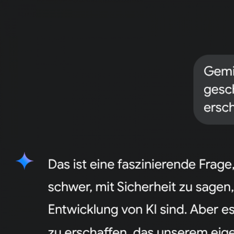 Screenshot der Gemini-Unterhaltung